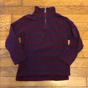 Maroon and navy striped quarter zip